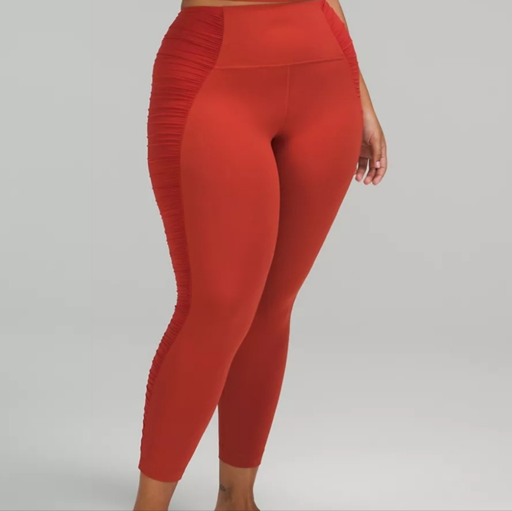 NWT LULULEMON Align High-Rise Pant 25" Ruched Special Edition Cayenne Rust 12 - Picture 1 of 5